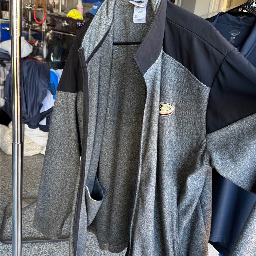 Gray and Black Anaheim Ducks Jacket